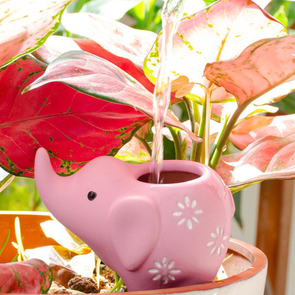 4Pcs Self Watering Planter Insert Plant Watering Elephant Terracotta Watering Spikes Self Watering Globes Plant Watering