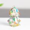 Zodiac Chicken Resin Craft Figurine With Crystal Filling For Home Decor And Gifting