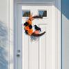 Hanging Ornaments Halloween Wreath Plastic Halloween Decoration Cat Crow Wreath  Window Wall Decor