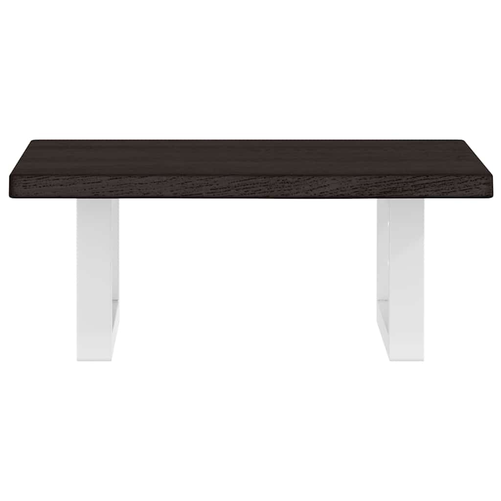 Washbasin Top with Mounting Bracket Steel and Solid Oak Wood