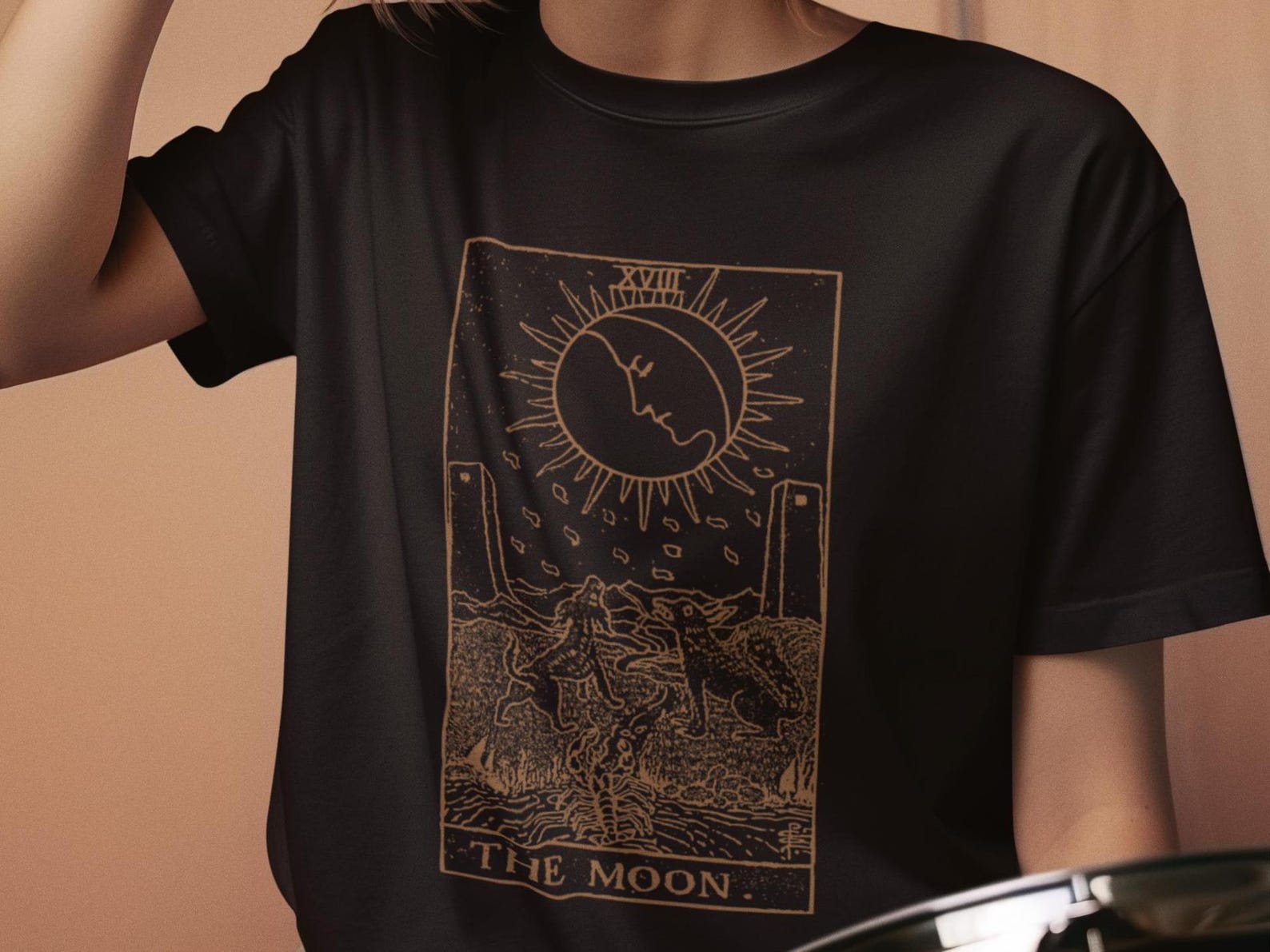 The Moon T shirt - Tarot - The Sun - Death - The Star L