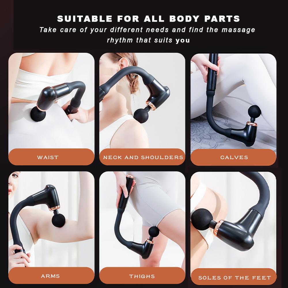 Fascia gun Handle and Elbow 3 Modes and 6 Gears Adjust Muscle Relaxation and Massage Percussion Hammer for Athletes