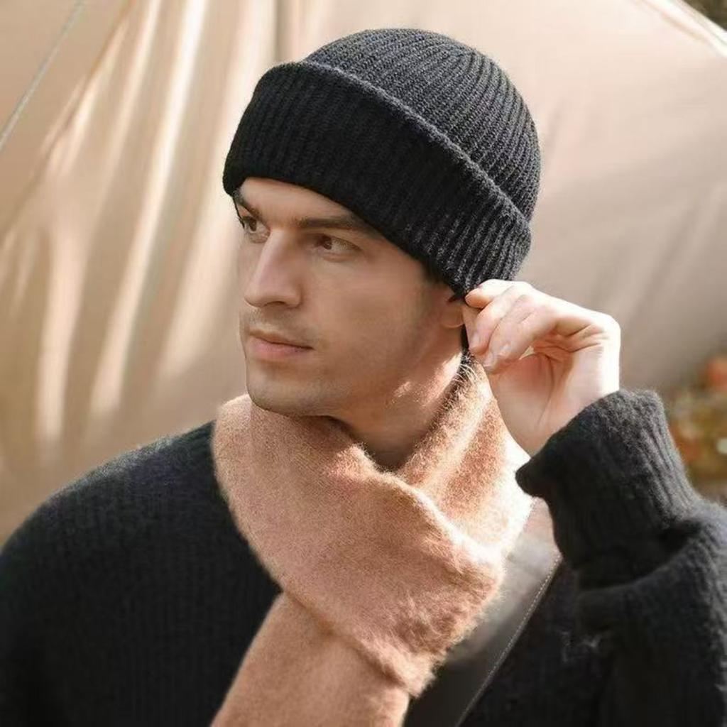 Hats, Winter Pulled Hats, Knitted Warm Hats, Men's Big Head Circumference, Windproof and Cold Proof Hats, Head Covers, Face Masks