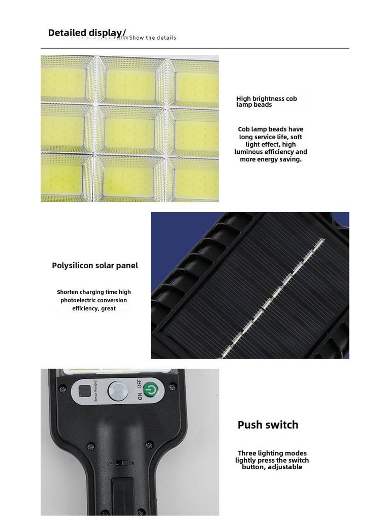 Outdoor Solar Garden Lights with Motion Sensor - LED Wall-Mounted, Ultra-Bright for Home and Street Use