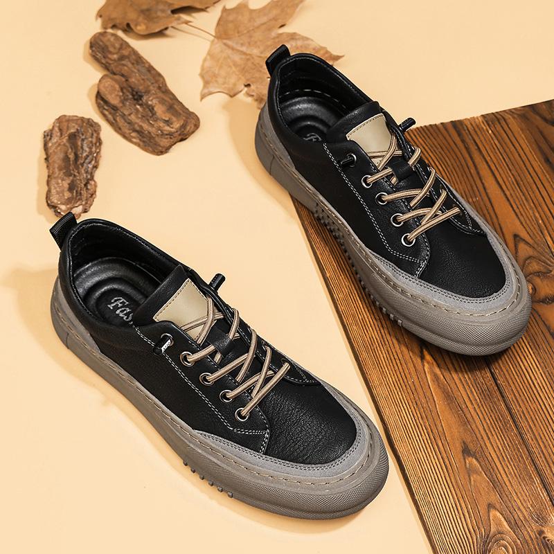 Fashion Minimalist Casual Leather Shoes for Men Lightweight Male Walking Sneakers Versatile Tenis Masculino Classic Skateboard Footwear