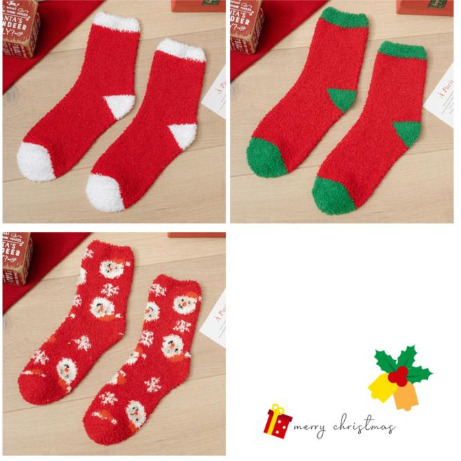 Christmas Fuzzy Socks 6 Pairs, Santa Snowman Reindeer Tree, Women's Winter Gift Set, Random Color