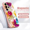 Ölgemälde Blumenmuster Magnetische Hülle Für Samsung S26 Ultra S25 Edge S24 FE S23 S22 Plus A54 A15 A35 A55 A16 A36 A56 A17 A37 A57 5G Mattes Cover