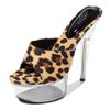 Ladies Stiletto Shoes Sexy Catwalk Model Leopard Print Crystal Shoes 190 Series 15cm Heel 4.5cm Platform LFD