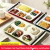 Melamine Thickened Compartment Tray: 4 or 6 Sections, Imitation Porcelain for School, Canteen, or Kindergarten Use