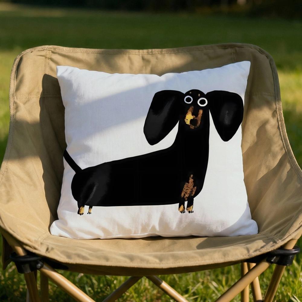 Cute Dachshund Dog Cushion Cover Soft Reversible Durable Pillow Cover MultiScene Use for Home Car Daily Comfort