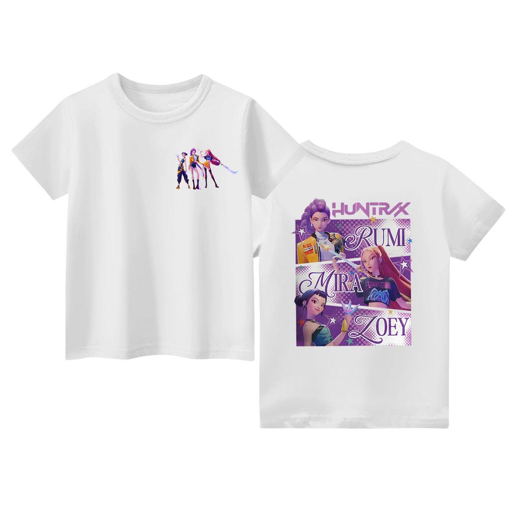 Camiseta de Moda Infantil Casual de Manga Corta con Estampado y Cuello Redondo