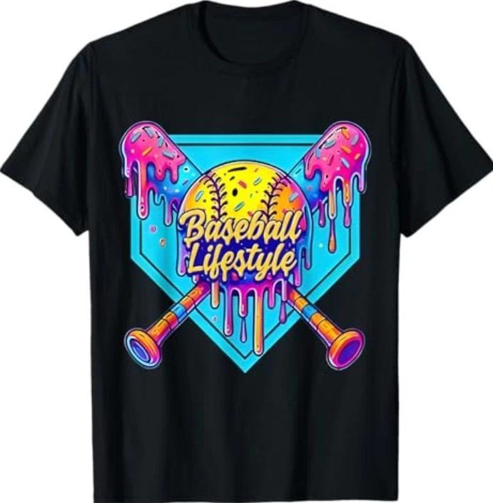 Baseball Lifestyle Baseball Drip Ice Cream T-Shirt XL