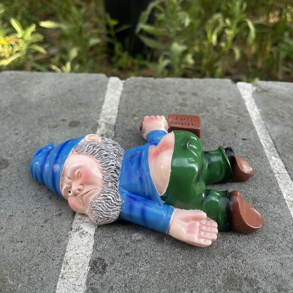 1pc Large Drunken Funny Garden Gnome Statue - 15cm Resin Art Deco Figurine with Weatherproof Coating for Yard Lawn Porch Decor