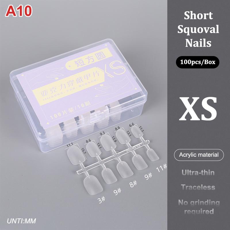 100Pcs/Box Matte Fake Nails No Polishing Press On False Nails Medium Short Design High Matt Soft Gel Nail Tips For Extension