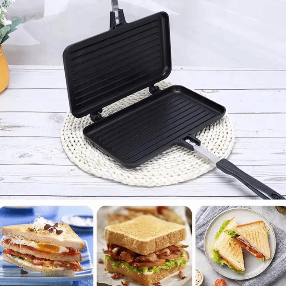 Heat-resistant Breakfast Sandwich Baking Pan Double-Sided Sandwich Maker Toast Frying Pan  Bread