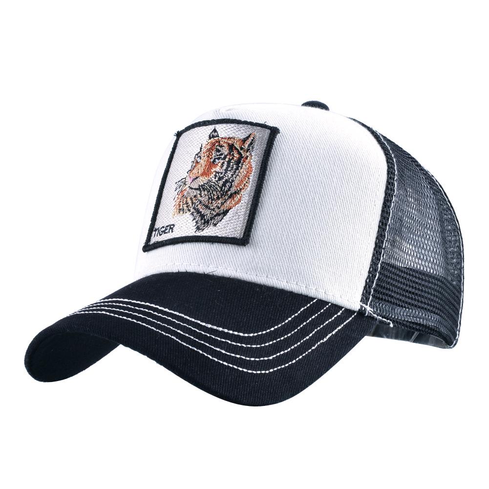 European & American Retro Cotton Embroidered Animal Mesh Baseball Cap