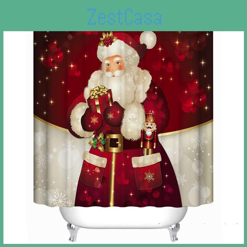 1 st Jul Duschdraperi Med Premiumkvalitet Vattentätt Jultomtemönster