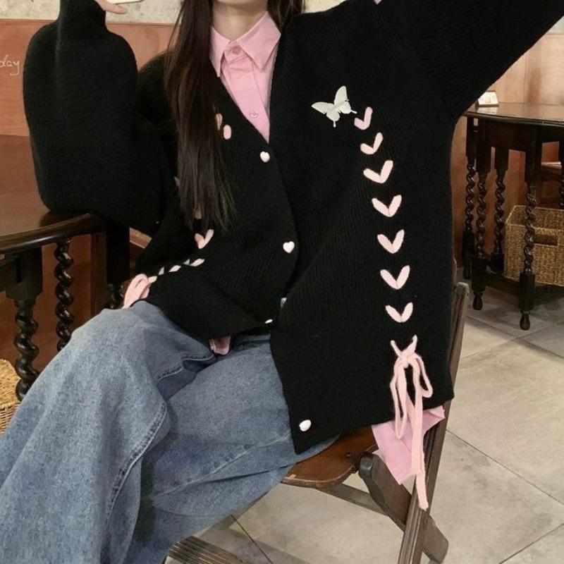 New Milk Fufu Soft Waxy Gentle Atmosphere Lazy Wind Butterfly Knitted Sweater Cardigan Women's Coat Top