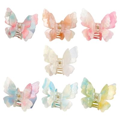 Sophisticated Double Layer Butterfly Hair Clip Claw for Women Modern Hair Styling Tool Complements Various Hairstyles