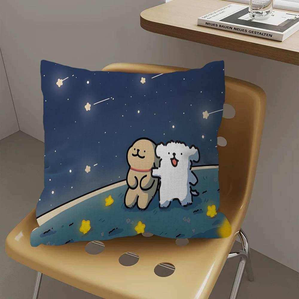Maltese Line Dog Decorative Room Aesthetics Pillow Case Home Decor Bedroom Sofa Bed Couch Pillow Cover x
