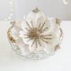 1pc Artificial Poinsettia Christmas Magnolia Flowers with Stems  Glittery Faux Flowers for Xmas, Wedding & Holiday Decor