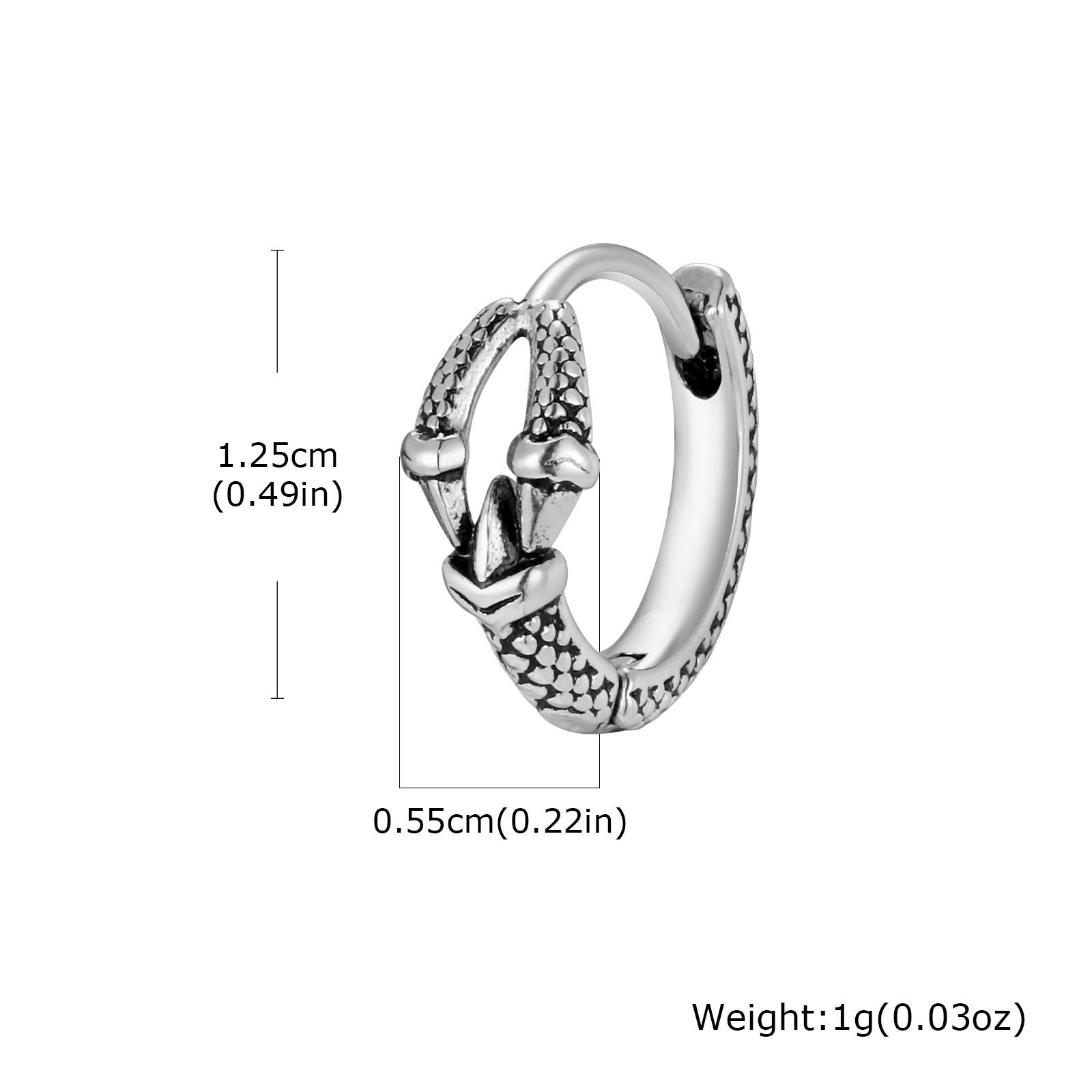

Trendy Retro Dragon Claw Hoop Earrings for Men Male, Creative Geometric Texture Stainless Steel Earrings, Hip Hop Punk Jewelry