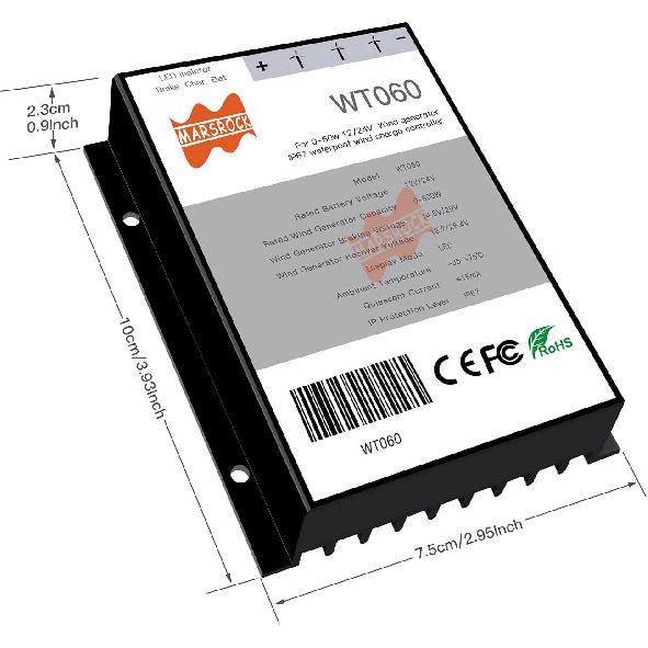 400Watt 500Watt 600Watt Wind Turbine Generator Controller IP67 Waterproof 12V/24V Automatic Controller AC to DC