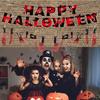 Veselý Halloween papírové bannery Krvavé závěsné dekorace Řezací nástroj Banner