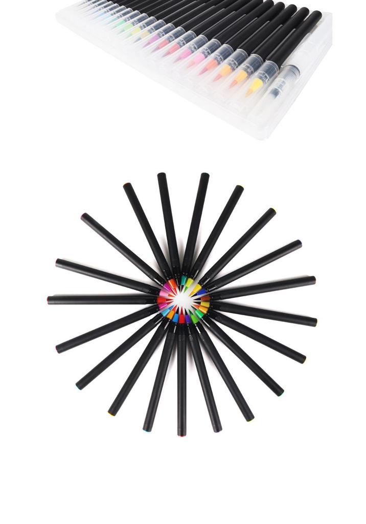 20-Color Soft Brush Watercolor and Calligraphy Pen Set for Manga and Hand-painting