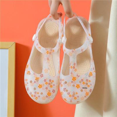 Damen Rutschfeste Zehengeschlossene Jelly Strandsandalen