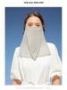 Women's Ice Silk Sun Protection Face Mask: Breathable, Ear-Hanging, Moisture-Wicking, Quick-Drying Veil for Outdoor Cycling and Driving.