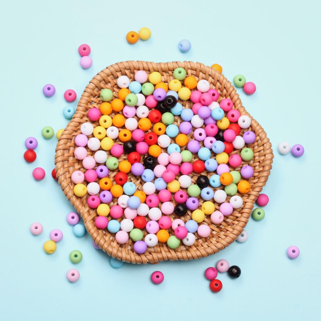 6mm 200Pcs Multicolor Spacer Acrylic Beads for DIY Pendant  Necklace Bracelet Jewelry Making Handmade Material Accessories