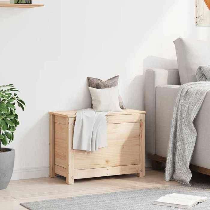 823544 vidaXL Storage Box 60x32x45.5 Cm Solid Pine Wood