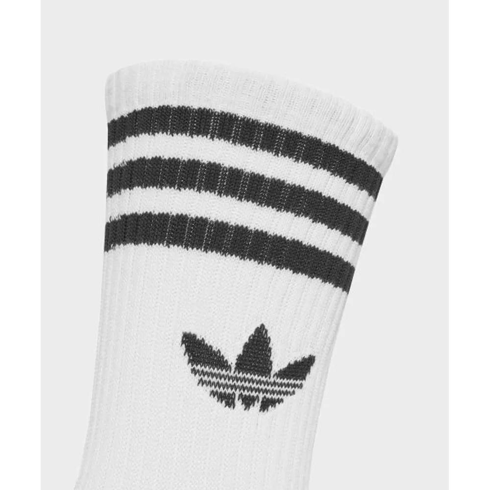 adidas 3-Stripe Crew Socks 3 Pairs - White JV7401 5882656