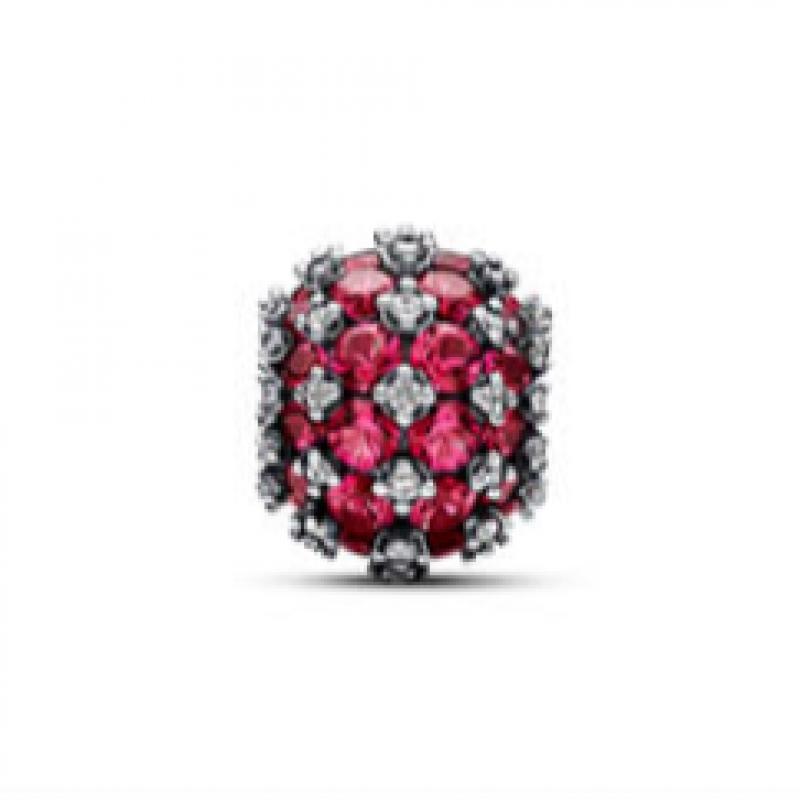 Pandora Sparkling Pav  Round Pink Charm 792630c03