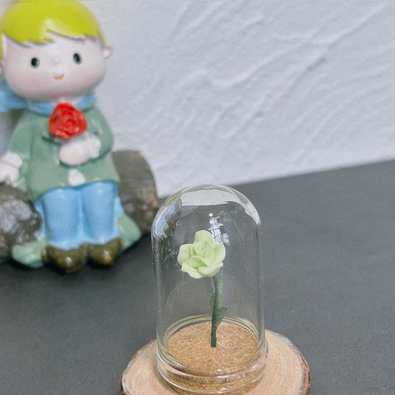 Miniature Little Prince Rose Glass Ornament Dollhouse Accessory