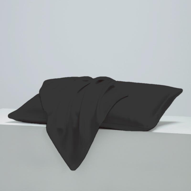 

Наволочка из однотонного атласа с имитацией шелка и карманным дизайном 40x60cm Single чёрный