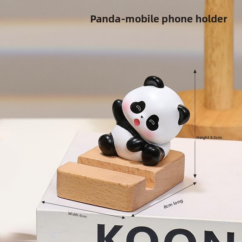 Panda Phone Stand Cute Resin Desk Accessory For Office Gifts And Home Decor