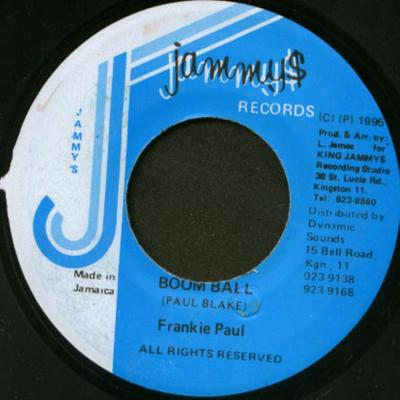 7inch Record FRANKIE PAUL - Boom Ball NONE Jammy's Records 1995 Jamaica Reggae, Ska & Dub Used