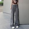 Y2k Cargo Pants Women Streetwear Casual Wide Leg Pants Harajuku Vintage Solid Baggy Straight Trousers Ladies Oversize Sweatpants