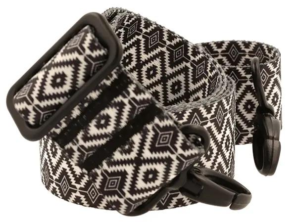 STRAP for handbag 40mm BLACK RHOMBUS adjustable Fasten BLACK MATT
