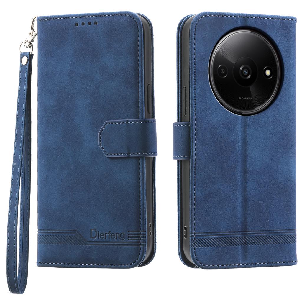 DIERFENG DF-03 Flip Cover for Xiaomi Redmi A3/Poco C61 4G Shockproof Imprinted Wallet Stand Mobile Leather Case
