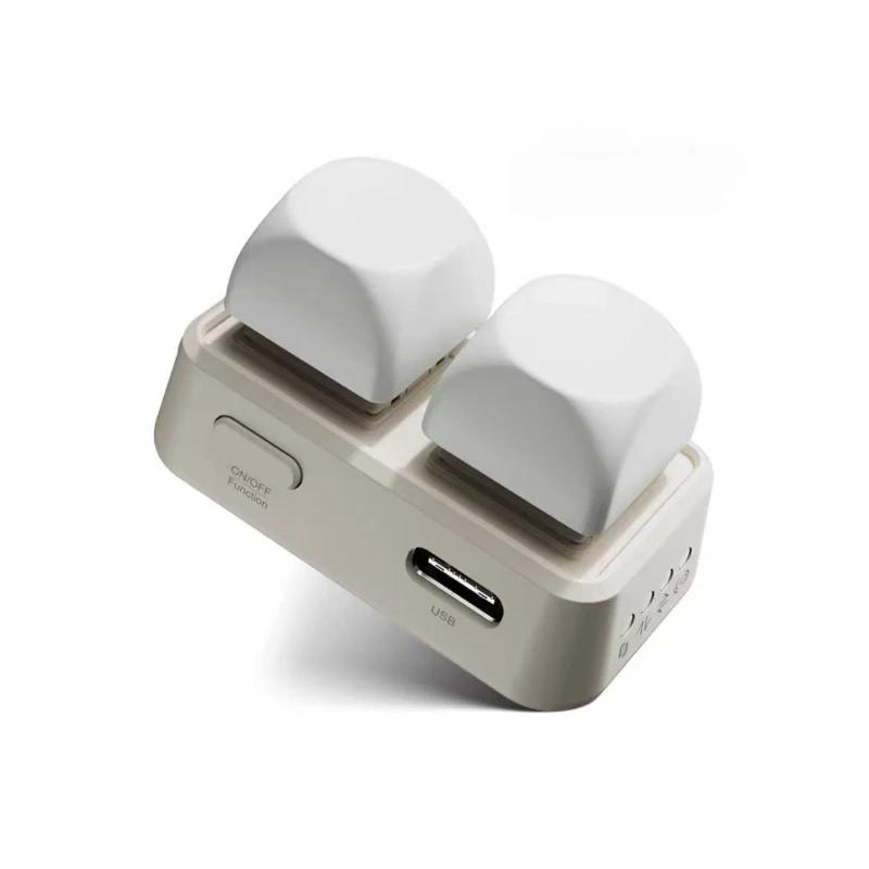 

Free2 Mini Keyboard Two-key E-book Page Turner Bluetooth RGB Hot Swap Custom Portable Keyboard for Tablet/phone/reader For Kindle білий