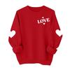 Valentines Sweatshirts For Women Love Heart Graphic Pullover R-neck Long Sleeve Tops Valentine's Day Sweatshirt