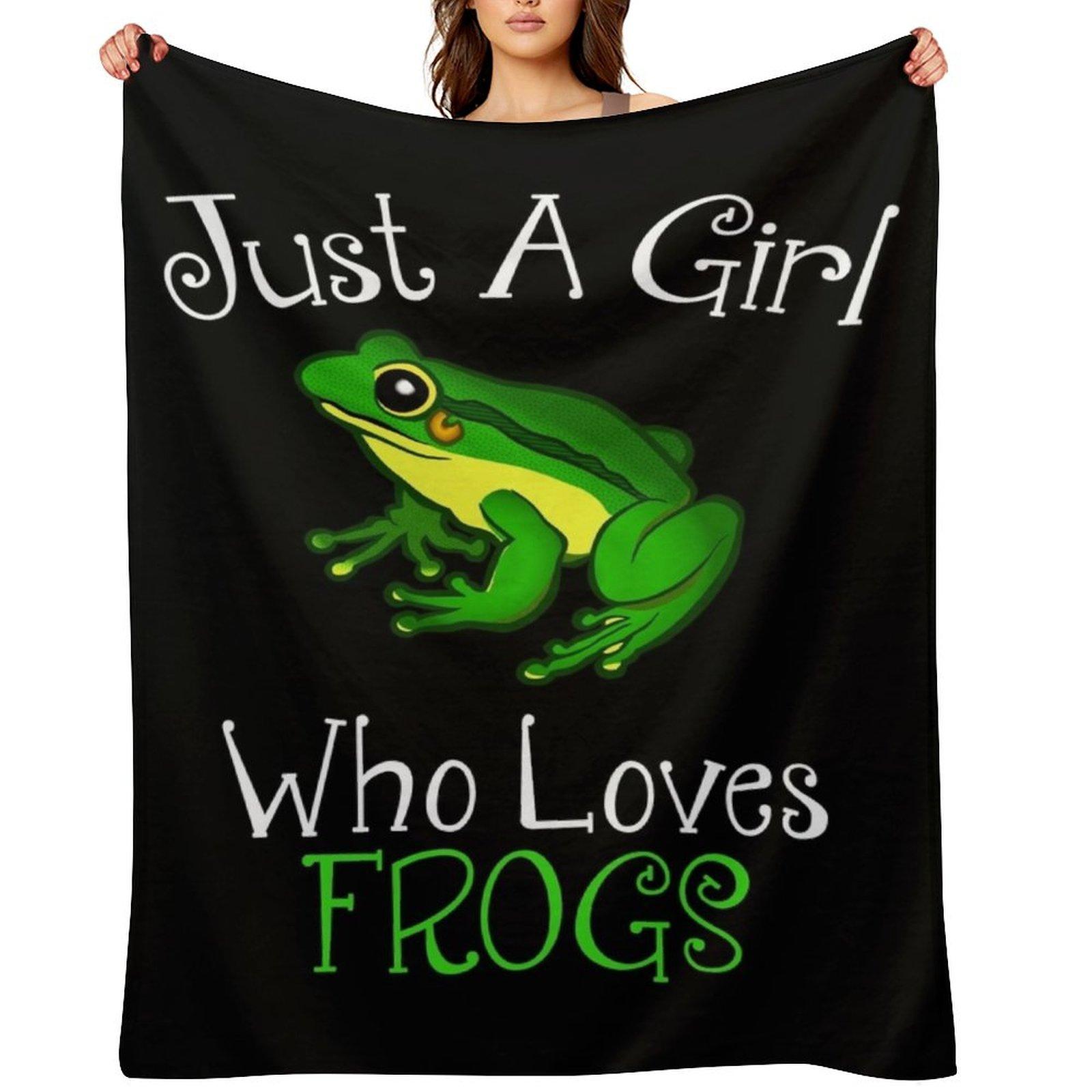 

Just A Girl Who Loves Frogs Throw Blanket Quilt blankets and throws Thins Bed covers Blankets 102x76cm(40x30in)