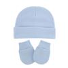 Autumn and Winter Newborn Baby Hat Anti-scratch Gloves Set Solid Color Hood Baby Hat Baby Supplies