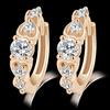 Luxury Women Gold Plated Heart Multi Rhinestones Clip Earrings Ear Jewelry