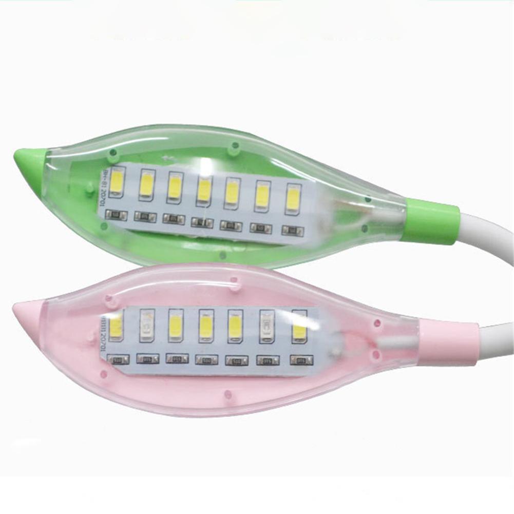 

USB-світильник у формі листка, міні-черепашка, світлодіодне світло з кліпсою, біле світло All white usb clip light (pink)#1