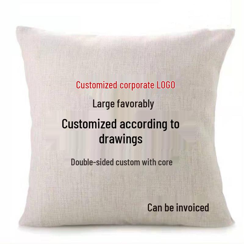 Two-in-One Embroidery Throw Pillow and Quilt: Logo Print Cushion for Bed, Car, Office, or Nap