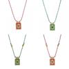 Love Heart Tarot Pendant Necklace Copper Chain With Colorful Ropes For Women Fashion Summer